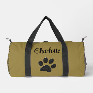Bolso De Deporte Pequeño Perro con puntas de polka blanco y negro con oro m