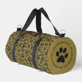Bolso De Deporte Pequeño Perro con puntas de polka blanco y negro con oro m