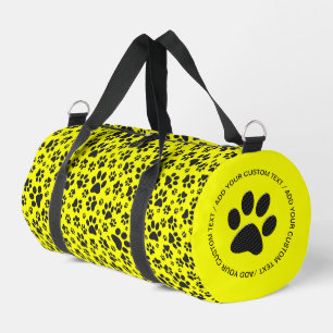 Bolso De Deporte Pequeño Perro con puntos de polka blancos y negros sobre a