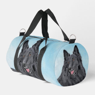 Bolso De Deporte Pequeño Perro de la pintura negra Groenendael de Bélgica