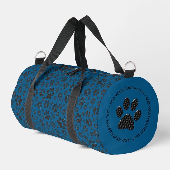 Bolso De Deporte Pequeño Perro traza polka negro y blanco punto azul (Esquina izquierda)
