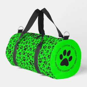 Bolso De Deporte Pequeño Perro traza un punto de polka blanco y negro sobre