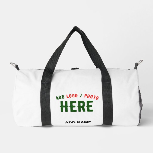BOLSO DE DEPORTE PEQUEÑO PERSONALIZABLE MODERNO ESTILO BLANCO VERIFICADO MA (Anverso)