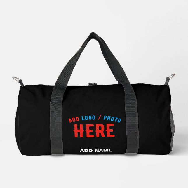 BOLSO DE DEPORTE PEQUEÑO PERSONALIZABLE MODERNO ESTILO NEGRO VERIFICADO MAR (Anverso)