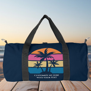 Bolso De Deporte Pequeño Personalizado Beach Vacation Cute Tropical Palm Tr
