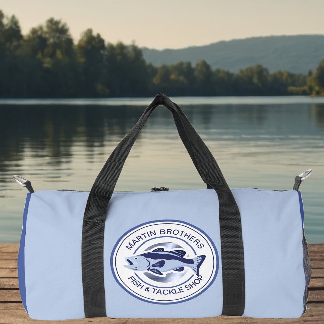 Bolso De Deporte Pequeño Personalizado Blue Bass Fishman Lake Fishing (Subido por el creador)