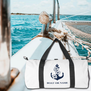 Bolso De Deporte Pequeño Personalizado De Ancla Náutica Floral Nombre De Ba
