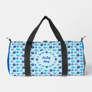 Bolso De Deporte Pequeño Personalizado de mariposas y flores Blue Baby Boy