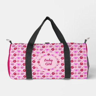 Bolso De Deporte Pequeño Personalizado de mariposas y flores para bebé rosa