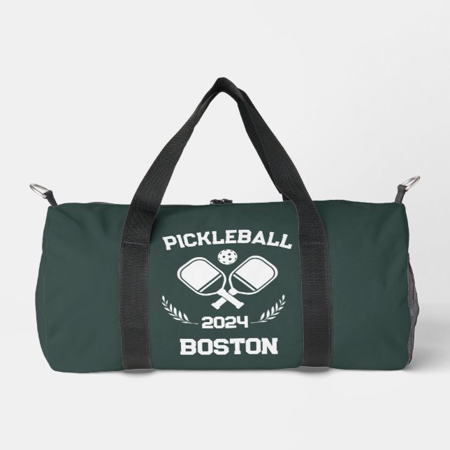 Bolso De Deporte Pequeño Personalizado de Pickleball Boston 2024 Oscuro Ver (Anverso)