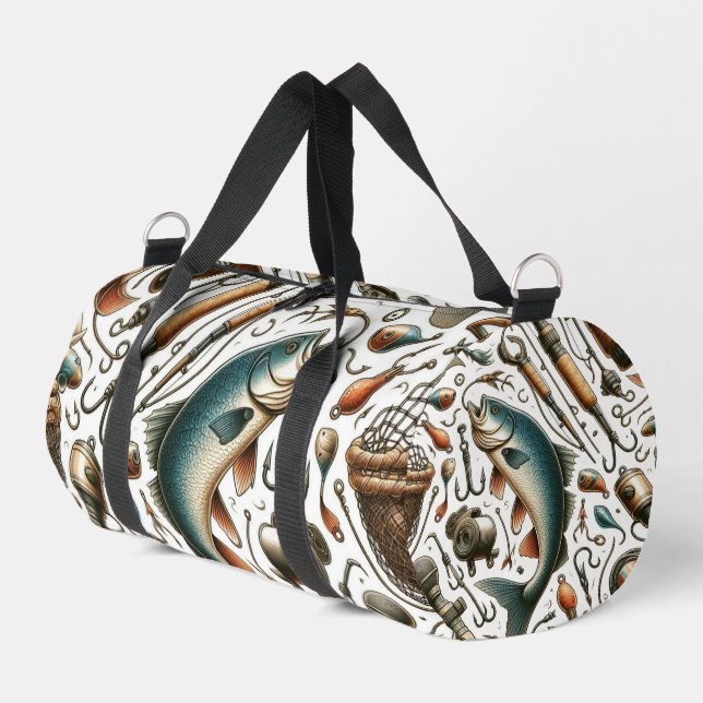 Bolso De Deporte Pequeño Personalizado Fish Tackle Fisherman Duffle Bag (Esquina izquierda)