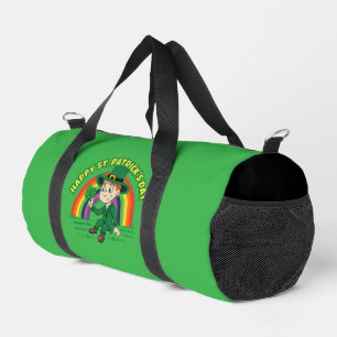 Bolso De Deporte Pequeño Personalizado lindo leprechaun con shamrock y arco