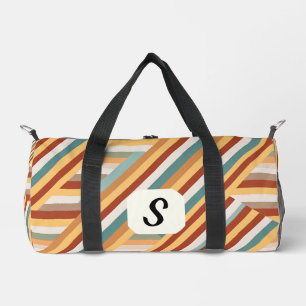 Bolso De Deporte Pequeño Personalizado Monograma moderno retro 70 Geométric