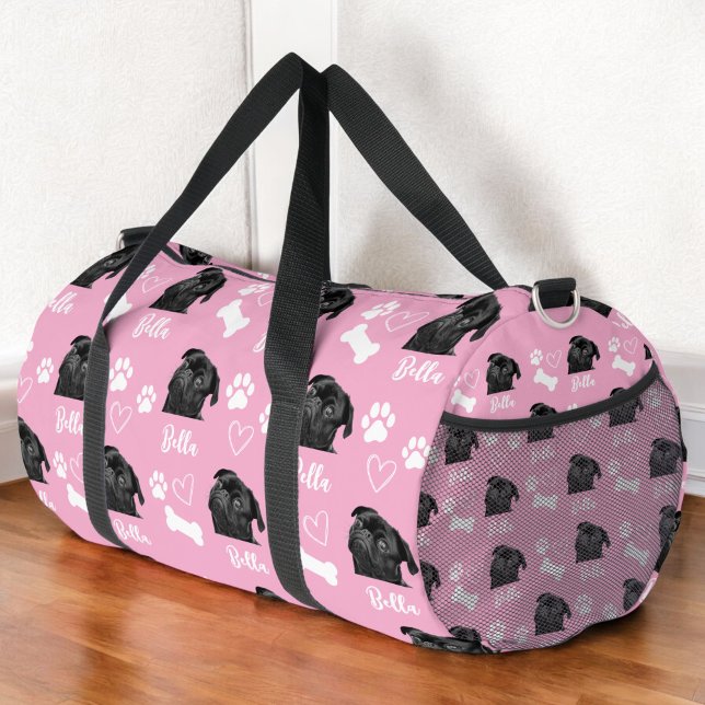 Bolso De Deporte Pequeño Personalizado rosado Love Paw Print Dog Lover Masc (Subido por el creador)