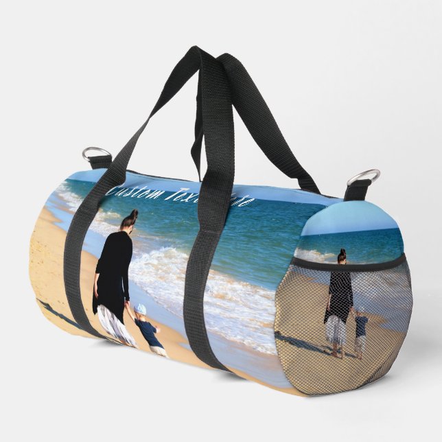 Bolso De Deporte Pequeño Personalizado tu foto con texto personalizado (Esquina derecha)