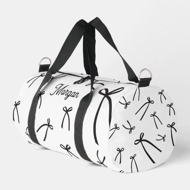 Bolso De Deporte Pequeño Personalized Bow Pattern Chic Black & white (Esquina izquierda)