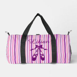 Bolso De Deporte Pequeño Personalized Dance Bag with Name Purple Ballet