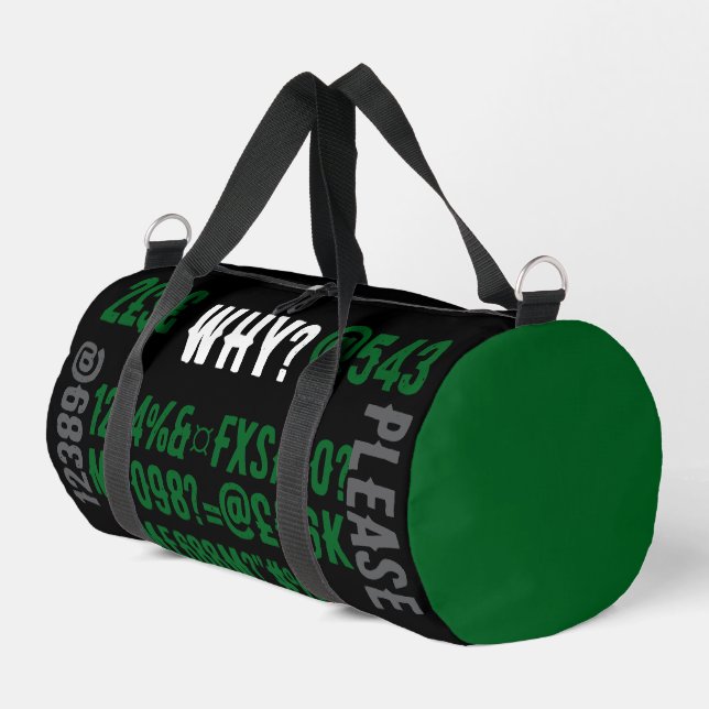 Bolso De Deporte Pequeño Personalized modern letters Black Green Trendy (Esquina izquierda)