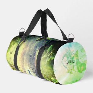 Bolso De Deporte Pequeño Pesca verde mariposa