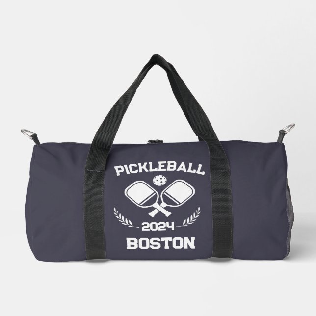 Bolso De Deporte Pequeño Pickleball Boston 2024 Personalizado Charcoal Purp (Anverso)