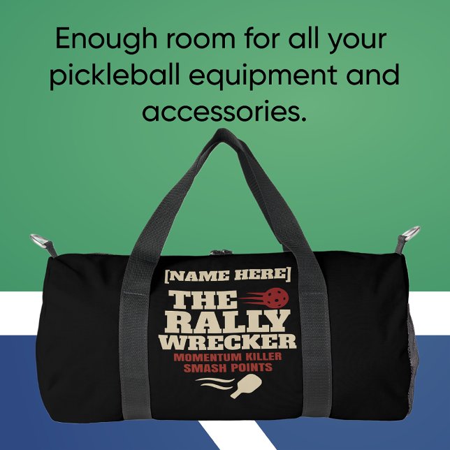 Bolso De Deporte Pequeño Pickleball Personalized Name THE RALLY WRECKER (PICKLEBALL PERSONALIZED NAME GYM BAG)