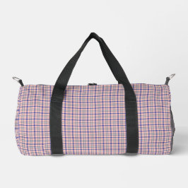 Bolso De Deporte Pequeño Pink Blue Plaid Classic Pattern Retro