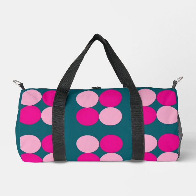 Bolso De Deporte Pequeño Pink Circles on Green Small (Anverso)
