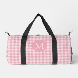Bolso De Deporte Pequeño Pink Gingham Pattern Girly Checker Plaid Monogram