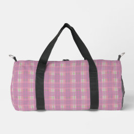 Bolso De Deporte Pequeño Pink Plaid Duffle Bag, Small