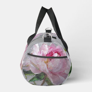 Bolso De Deporte Pequeño Pintura al óleo de peonía rosa elegante con impast