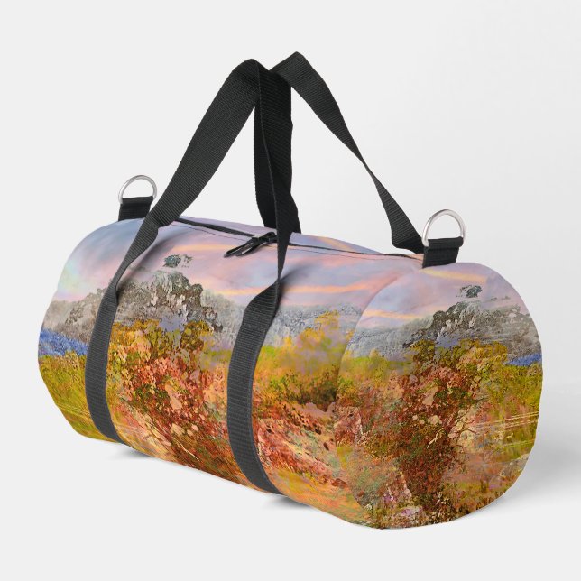 Bolso De Deporte Pequeño Pintura artística del río Columbia (Esquina izquierda)