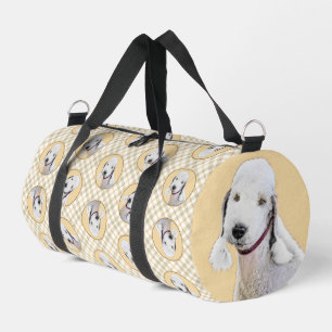Bolso De Deporte Pequeño Pintura de Bedlington Terrier Perro de Color Areno