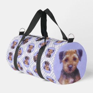 Bolso De Deporte Pequeño Pintura de Border Terrier Lindo Arte Original de P