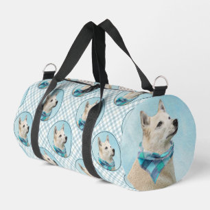 Bolso De Deporte Pequeño Pintura de Buhund Noruego Trigo Perro Arte Origina