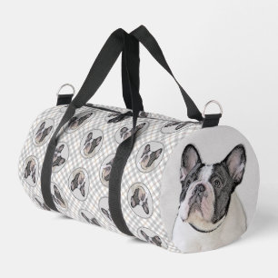Bolso De Deporte Pequeño Pintura de Bulldog Francés Perro Blanco y Negro co