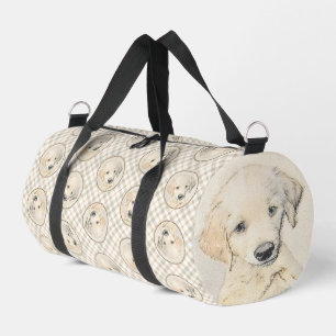 Bolso De Deporte Pequeño Pintura de cachorro de Golden Retriever Arte origi