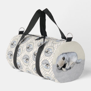 Bolso De Deporte Pequeño Pintura de Keeshond Cachorro Durmiendo Arte Origin