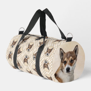 Bolso De Deporte Pequeño Pintura de Norwegian Lundehund Arte de Perro Origi