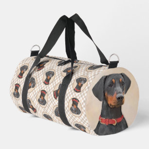 Bolso De Deporte Pequeño Pintura de Pinscher Alemán Negro Arte Original de
