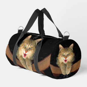 Bolso De Deporte Pequeño Pintura de retrato de gato atigrado loco Arte orig