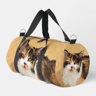 Bolso De Deporte Pequeño Pintura de retrato de gato calico arte original