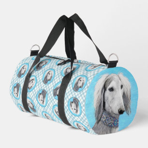 Bolso De Deporte Pequeño Pintura Saluki Pluma Plateada Arte Original de Per