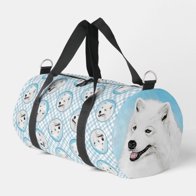 Bolso De Deporte Pequeño Pintura Samoyed Blanco Cute Original Mascota Perro (Esquina izquierda)