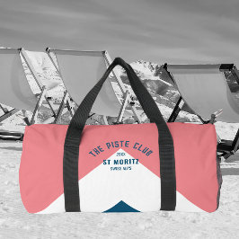 Bolso De Deporte Pequeño Piste Club Monograma Rosa Azul Blanco