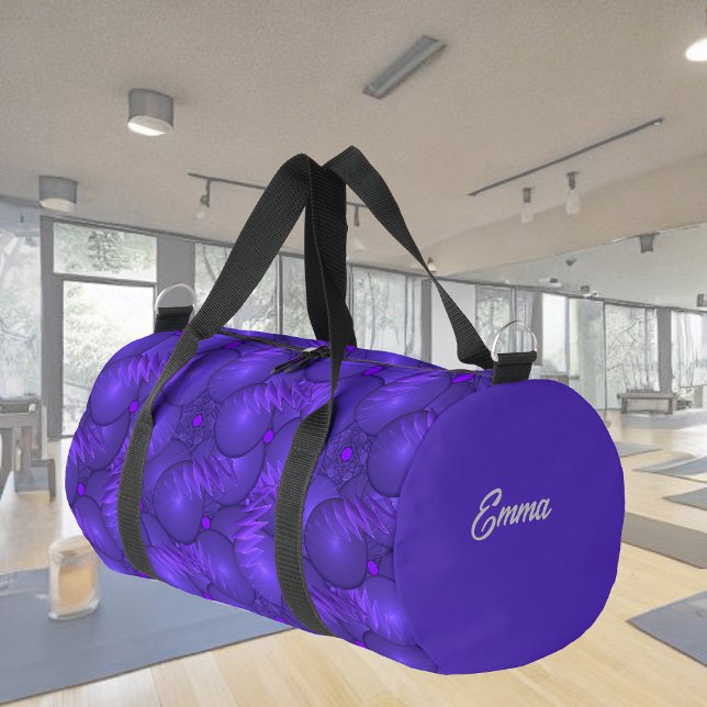 Bolso De Deporte Pequeño Planetas púrpura, patrón fractal moderno, personal (Subido por el creador)