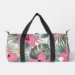 Bolso De Deporte Pequeño Plumeria rosa de impresión tropical