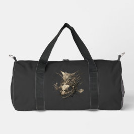 Bolso De Deporte Pequeño Prehistoric Fish Skull Grunge Dark Art Duffel Bag