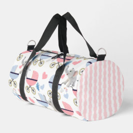 Bolso De Deporte Pequeño Print Cut Sew Bag Duffel Pink & Blue Elephant