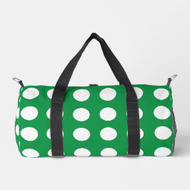 Bolso De Deporte Pequeño Punto de Polka Blanco Verde