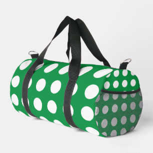 Bolso De Deporte Pequeño Punto de Polka Blanco Verde